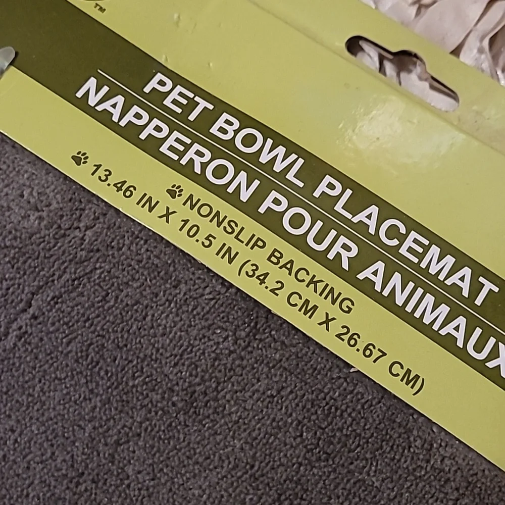 Pet Feeding Mat Non Slip Mat / Gray Placemat New